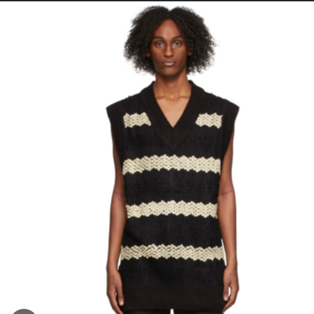 ANDERSSON BELL Black & Off-White Unisex Hippie Long Vest